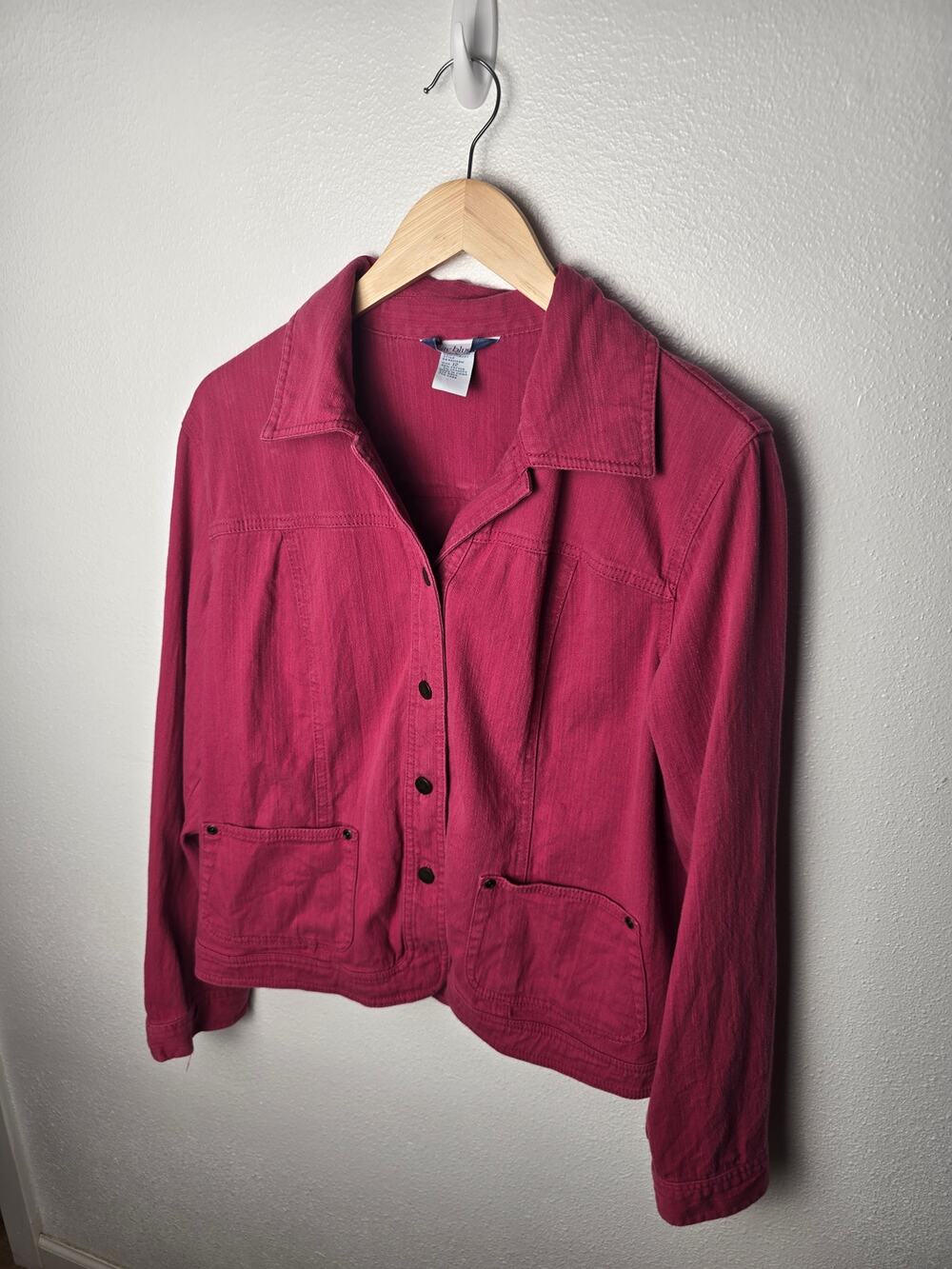 City Blues by Koret Jacket Womens 12 Pink Utility Chore Rivet Pockets